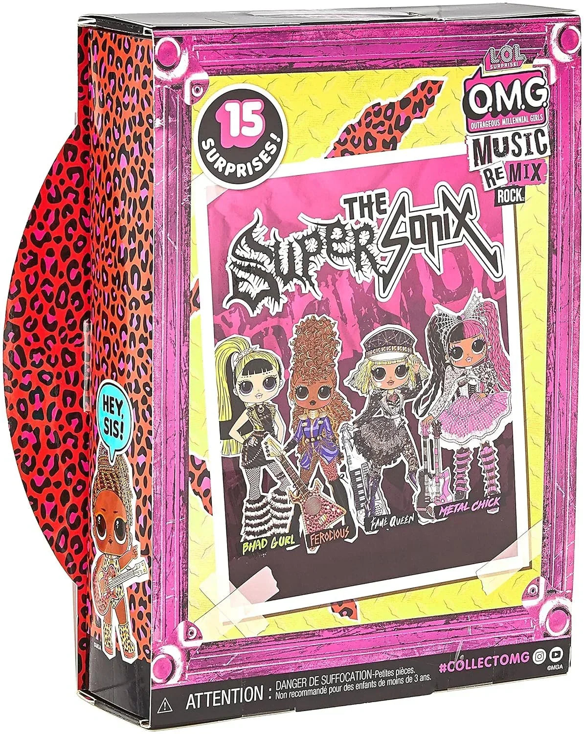 LOL Surprise OMG Remix Rock Ferocious Fashion Doll with 15 Surprises Including Bass Guitar, Outfit, Shoes, Stand, Lyric Magazine, &amp; Record Player Playset, Kids Gift, Toys for Girls Boys Ages 4 5 6 7+ - Jaiman Toys