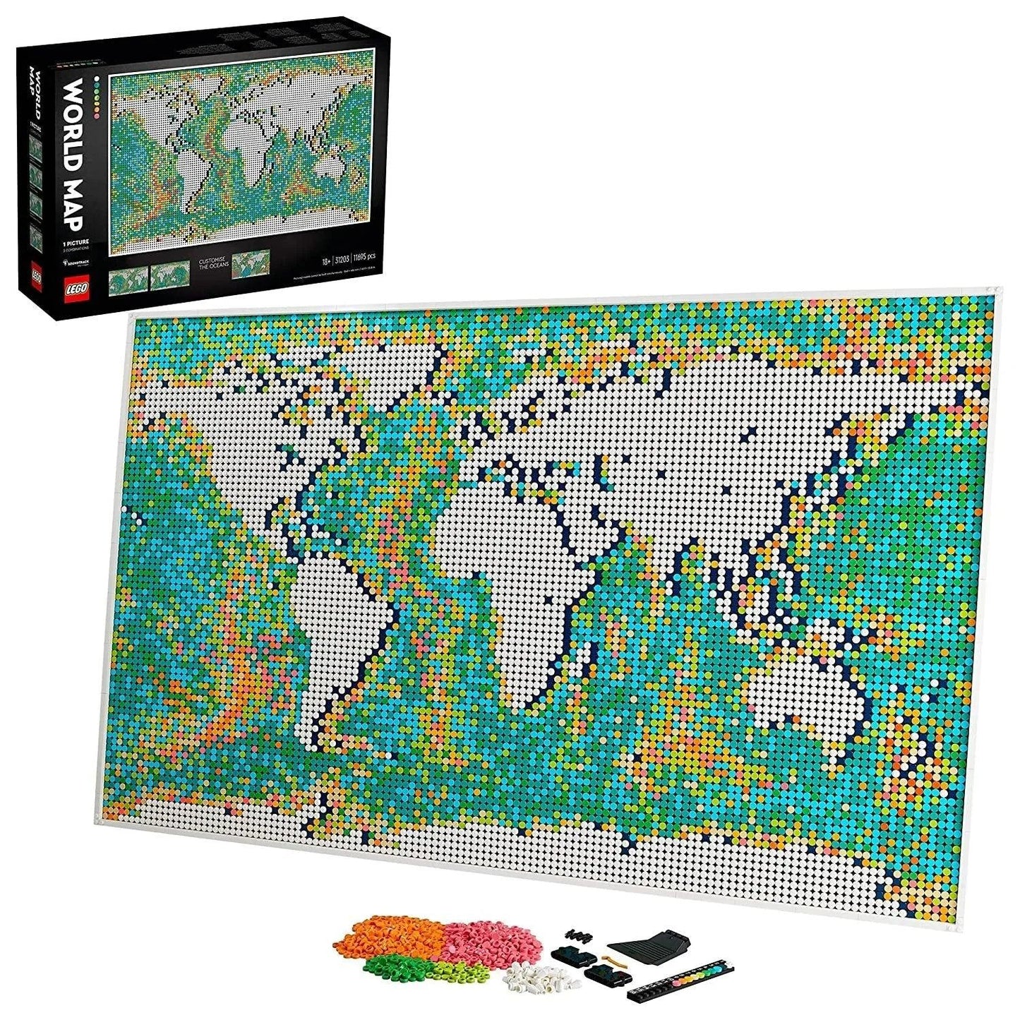 LEGO Art 31203  World Map Building Kit For Adults (11,695 Pieces) Multicolor (Box not so intact)