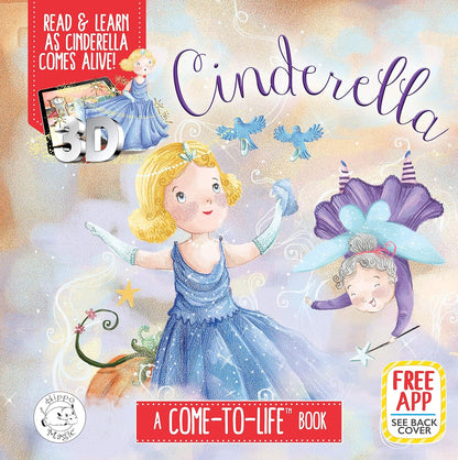 Cinderella 3D Come-To-Life Book – Interactive Augmented Reality Fairy Tale Story Book for Kids