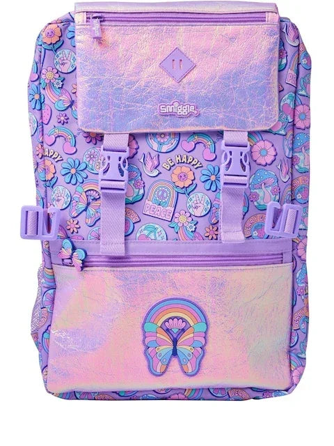 Smiggle School Bag : Butterfly Colorful & Stylish 18 Inch Backpack for Kids - Jaiman Toys
