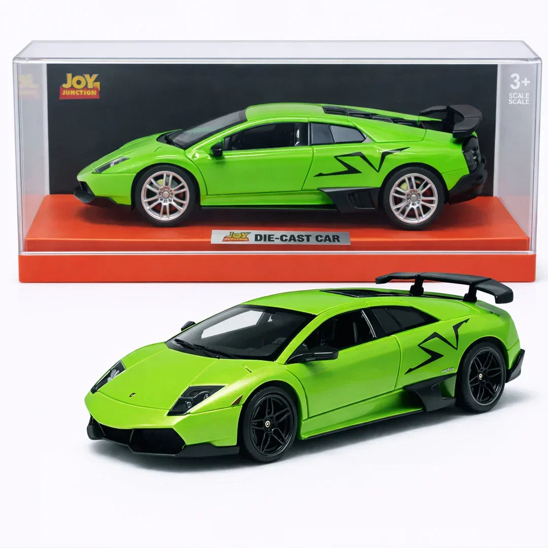 JOY JUNCTION 1:32 Green Supercar Diecast Model – Alloy Metal Sports Car with Openable Doors | Premium Collector Edition