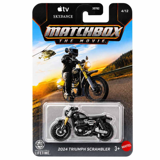Matchbox The Movie 1:64 2024 Triumph Scrambler Motorcycle Die-Cast Model Bike | (Blister Pack) Collector Edition
