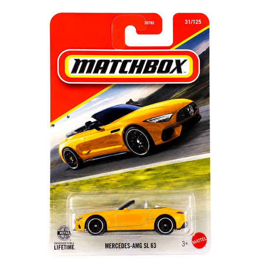 Matchbox 1:64 Mercedes-AMG SL 63 (Blister Pack) Die-Cast Model Car | Yellow Convertible Sports Car