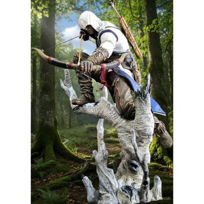 Assassin’s Creed III Connor The Hunter Statue | Premium Video Game Collectible Action Figure | Detailed Display Statue with Tree Base