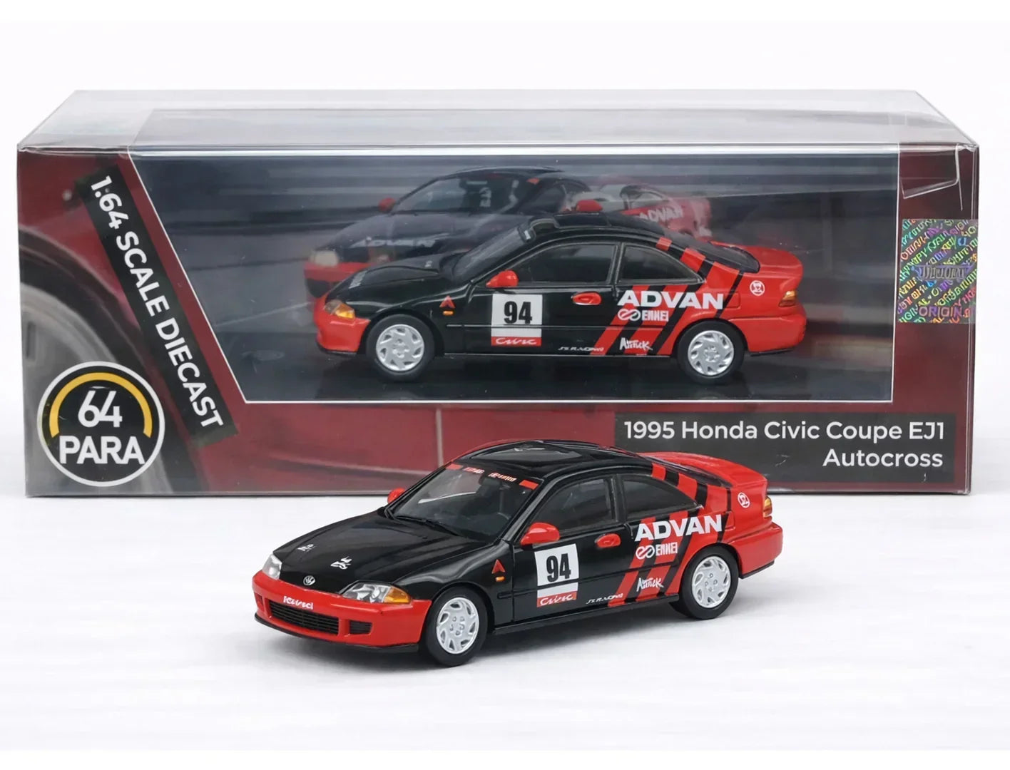 PARA64 1:64 Honda Civic Coupe EJ1 1995 Autocross Advan Racing Diecast Model – JDM Motorsport Collectible