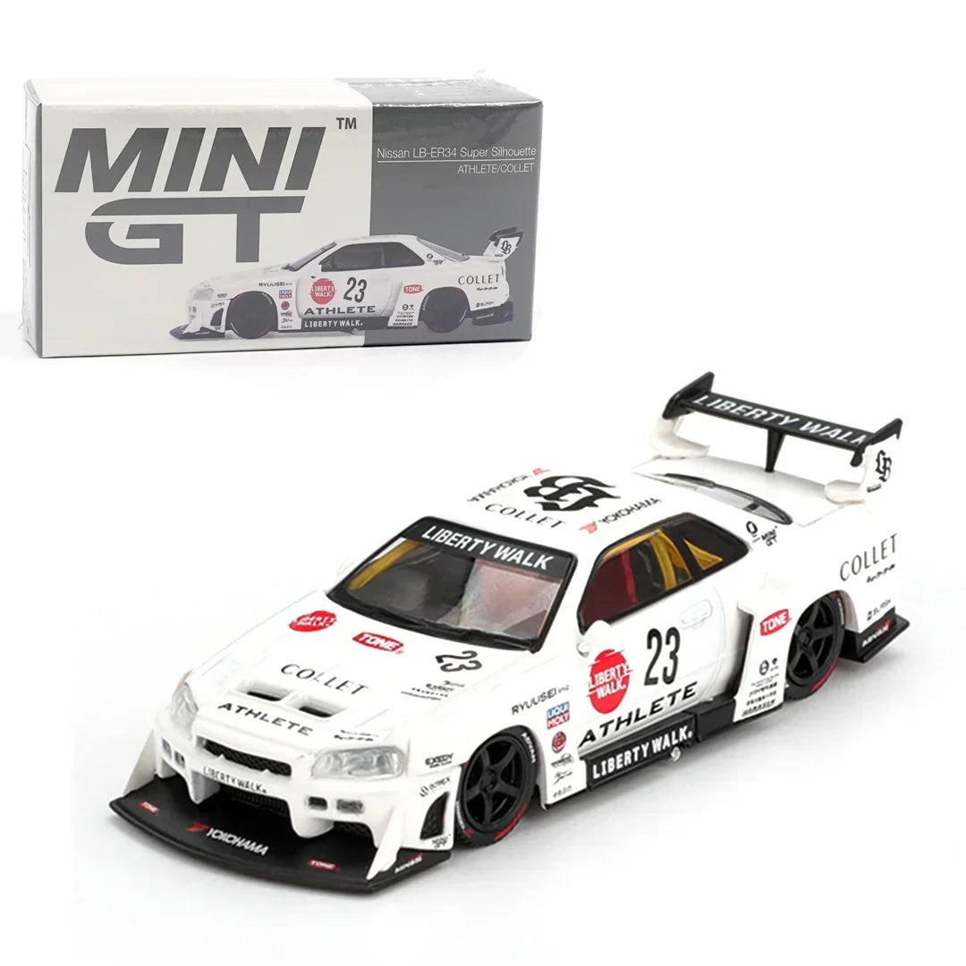 Mini GT 1;64 Nissan LB-ER34 Super Silhouette ATHLETE COLLET RHD Die-Cast Scale Model Car