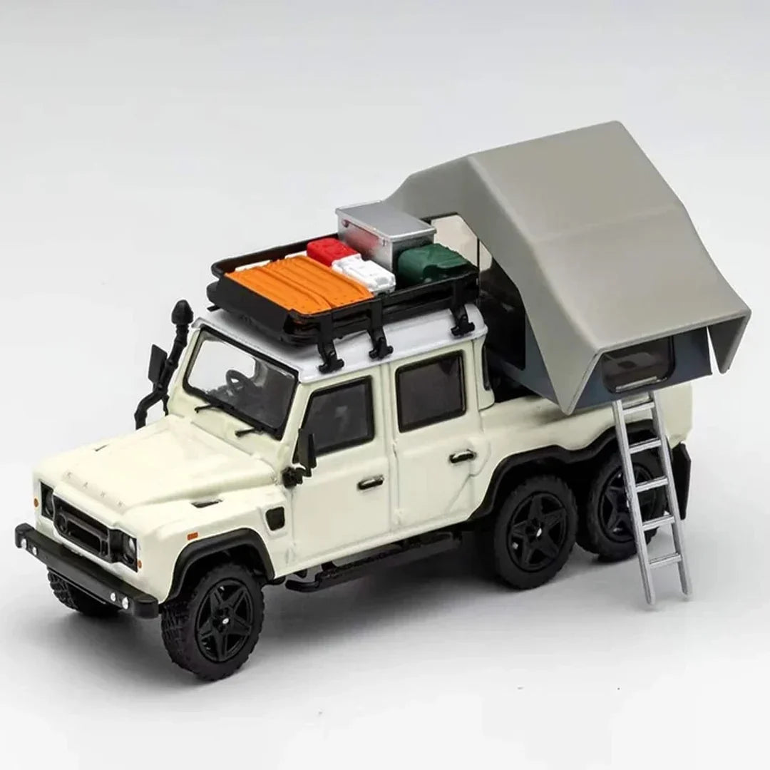 GCD 1:64 Scale Off-Road 6x6 Defender Pickup Diecast Model Car (286) | Alloy Miniature Collector Truck with Roof Rack & Cargo Cover