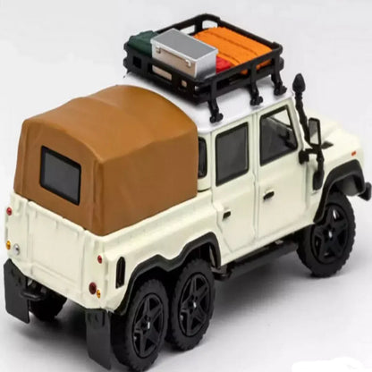 GCD 1:64 Scale Off-Road 6x6 Defender Pickup Diecast Model Car (286) | Alloy Miniature Collector Truck with Roof Rack & Cargo Cover
