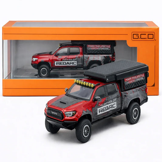 G.C.D 1:64 Toyota Tacoma Camper Overland Pickup (530) – Premium Diecast Collector Model with Rooftop Camper