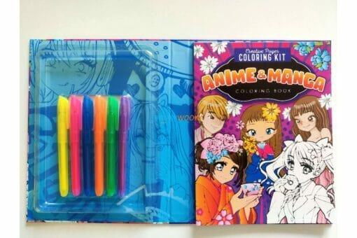 Anime & Manga Coloring Kit – Create Your Own Anime Masterpieces! (Markers Included by Page Publication) - Jaiman Toys