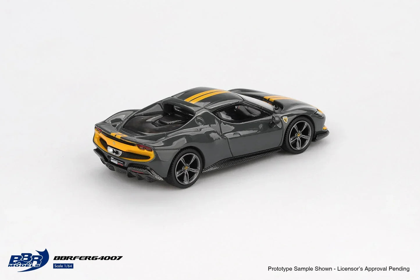 BBR Models 1:64 Ferrari 296 GTB Assetto Fiorano Grigio Scuro Diecast Model Car (2024 Edition)