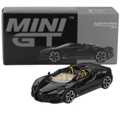 Mini GT 1:64 Racing Duo Diecast Set – Roxy Porsche 911 GT3 R #77 IMSA + Bugatti W16 Mistral Black Collectibles