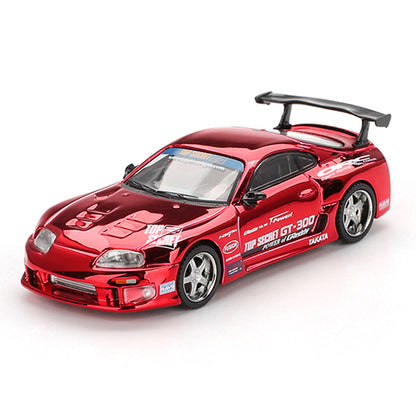 Mini GT 1:64 Toyota Supra (A80) Top Secret GT-300 Red Chrome Diecast Model Car
