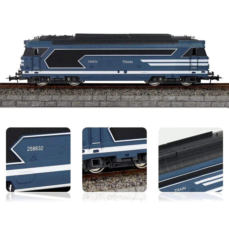 HANFIY 67000 HO Scale Blue Power Train Locomotive – Realistic Railway Engine Model 1:87