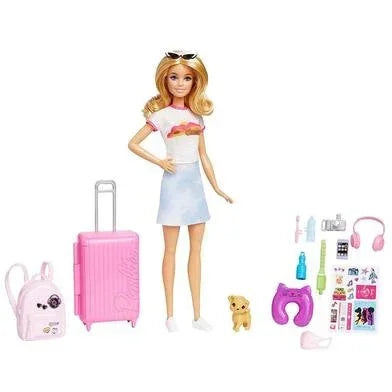 Barbie Malibu Travel Adventure Doll and Accessories Set (HJY18)" - Jaiman Toys