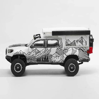 GCD 1:64 Toyota Tacoma Camper 529 Truck Diecast Model with Rooftop Camper – Premium Off-Road Collectible