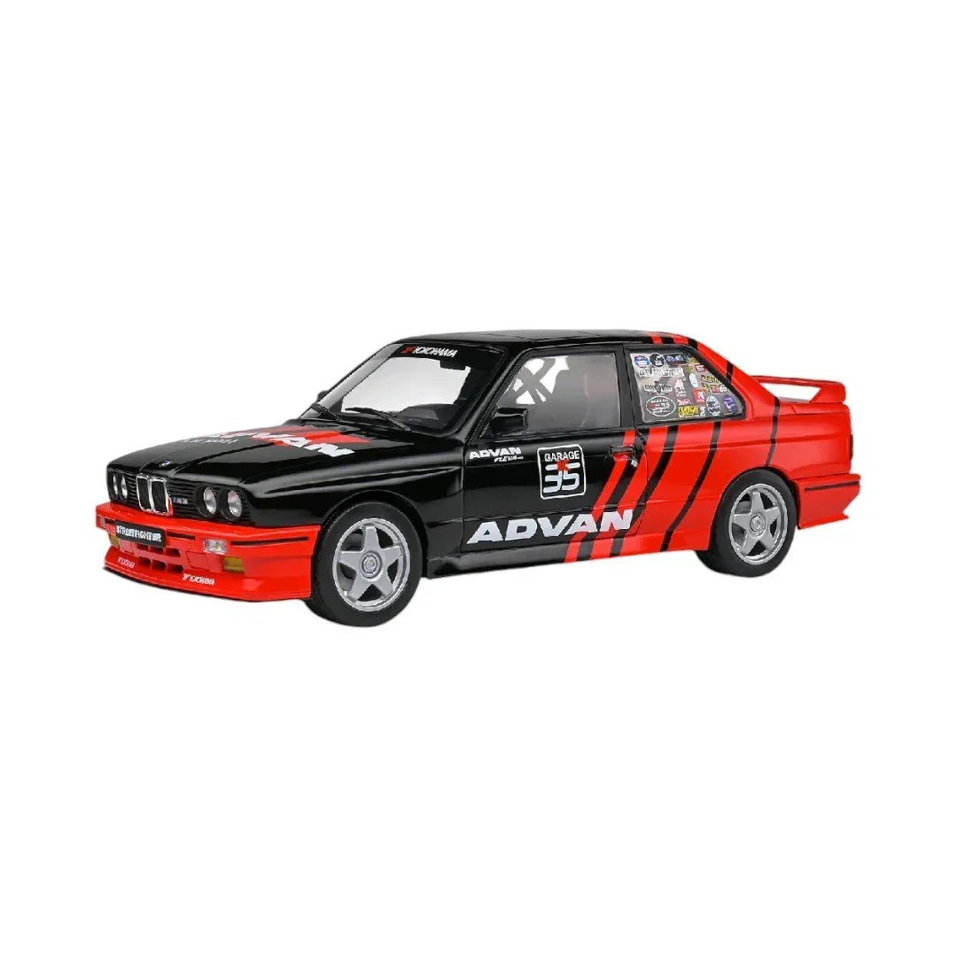 Solido! BMW E30 M3 ADVAN Drift 1990 Black / Red Scale 1:18 Solido Car Model - Jaiman Toys
