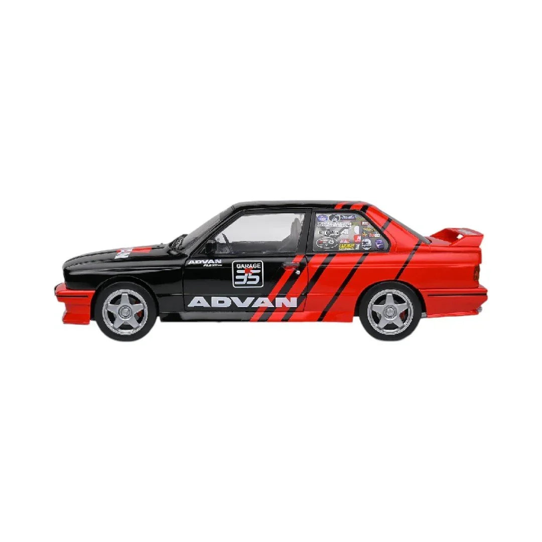Solido! BMW E30 M3 ADVAN Drift 1990 Black / Red Scale 1:18 Solido Car Model - Jaiman Toys