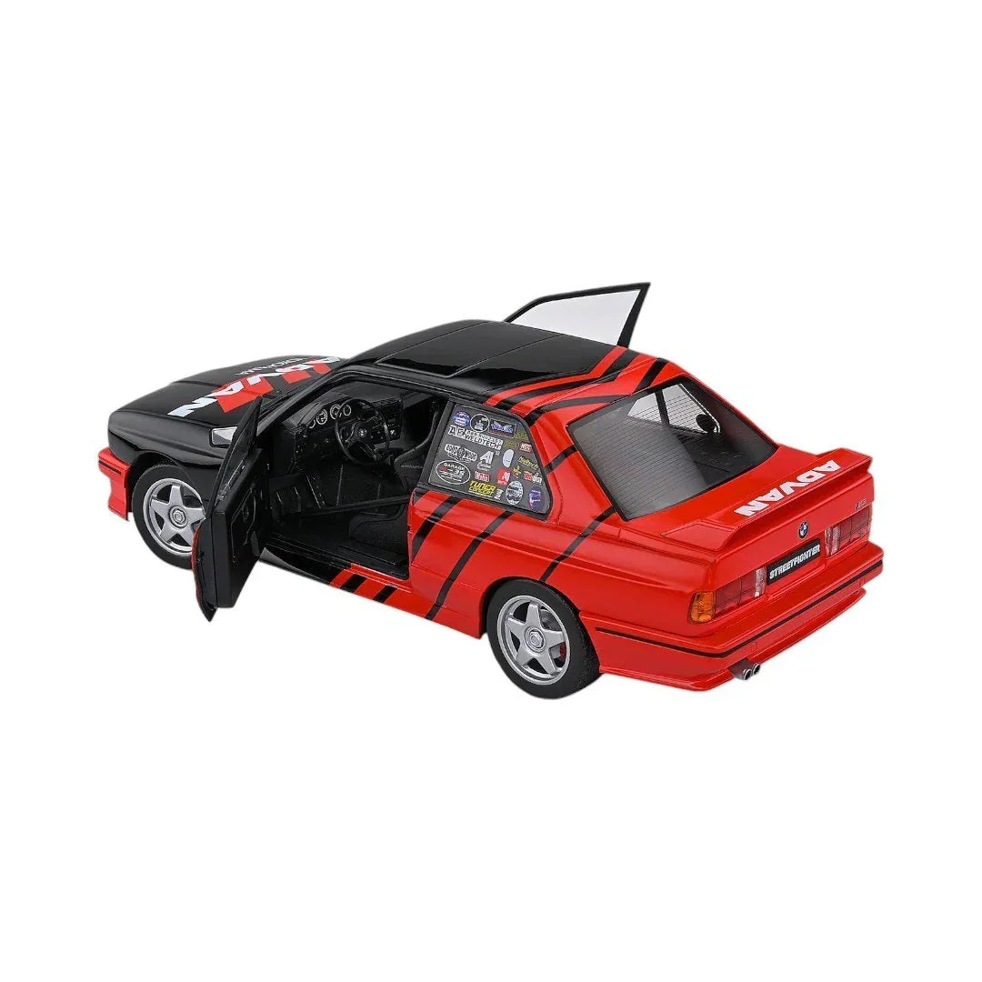 Solido! BMW E30 M3 ADVAN Drift 1990 Black / Red Scale 1:18 Solido Car Model - Jaiman Toys