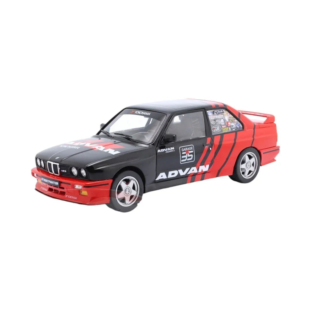 Solido! BMW E30 M3 ADVAN Drift 1990 Black / Red Scale 1:18 Solido Car Model - Jaiman Toys