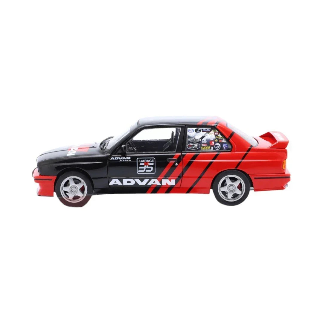 Solido! BMW E30 M3 ADVAN Drift 1990 Black / Red Scale 1:18 Solido Car Model - Jaiman Toys