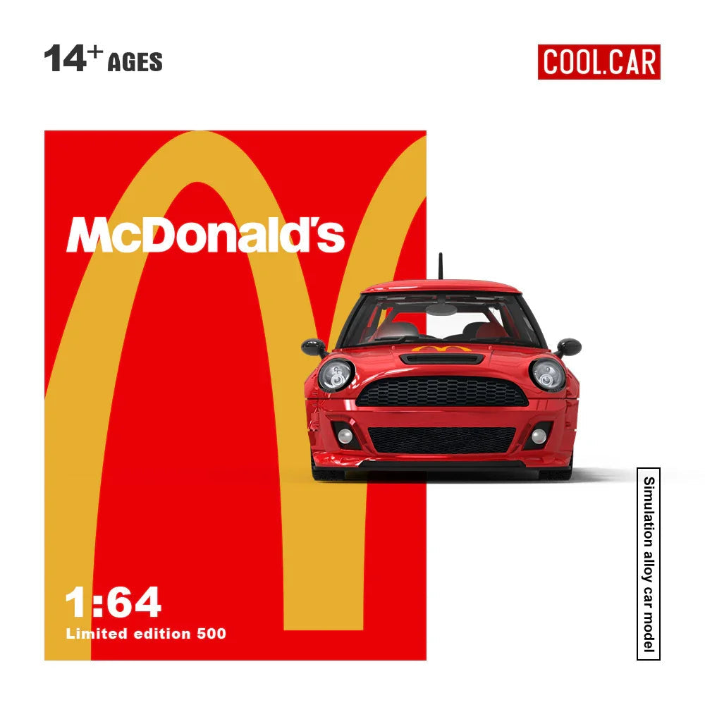 Cool Car 1:64 Mini Cooper McDonald's Livery Diecast Model Car with Display Box & Figure – Limited Collector's Edition