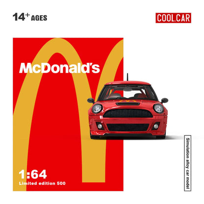 Cool Car 1:64 Mini Cooper McDonald's Livery Diecast Model Car with Display Box & Figure – Limited Collector's Edition