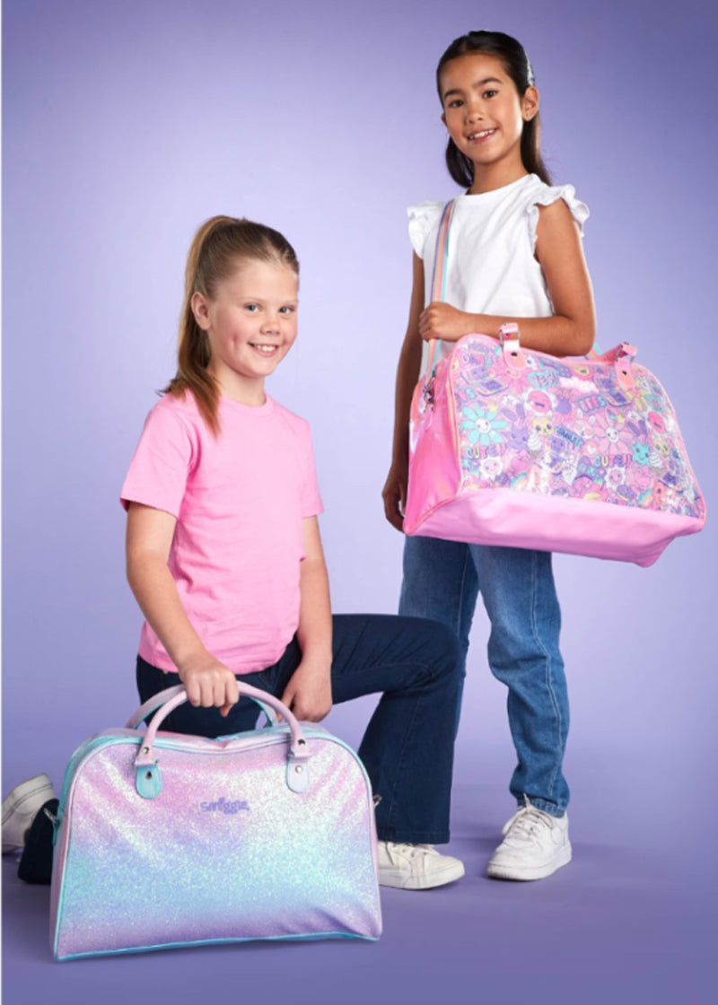 Smiggle Travel Duffel Bag | Kids Weekender Bag with Adjustable Shoulder Strap & 43cm Large Capacity
