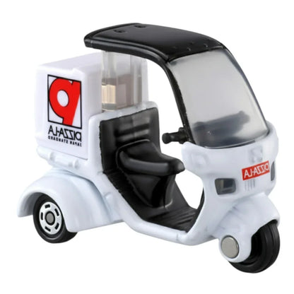Tomica No.99 Pizza-La Delivery Bike (White) – 1:39  Scale Diecast Scooter Model | Delivery Vehicle Collectible