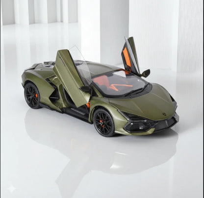 JOY JUNCTION 1:24 Lamborghini Diecast Car Model -Olive Green with openable door, pull back action light and sound (JJ263) - Jaiman Toys