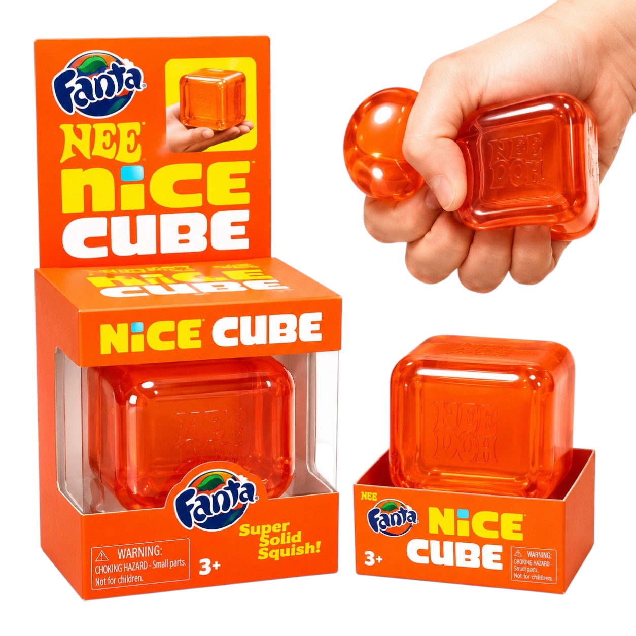 Fanta Nee Doh Nice Cube Squishy Toy | Super Solid Stress Relief Sensory Squish | Stupid Squish | 3+ Years