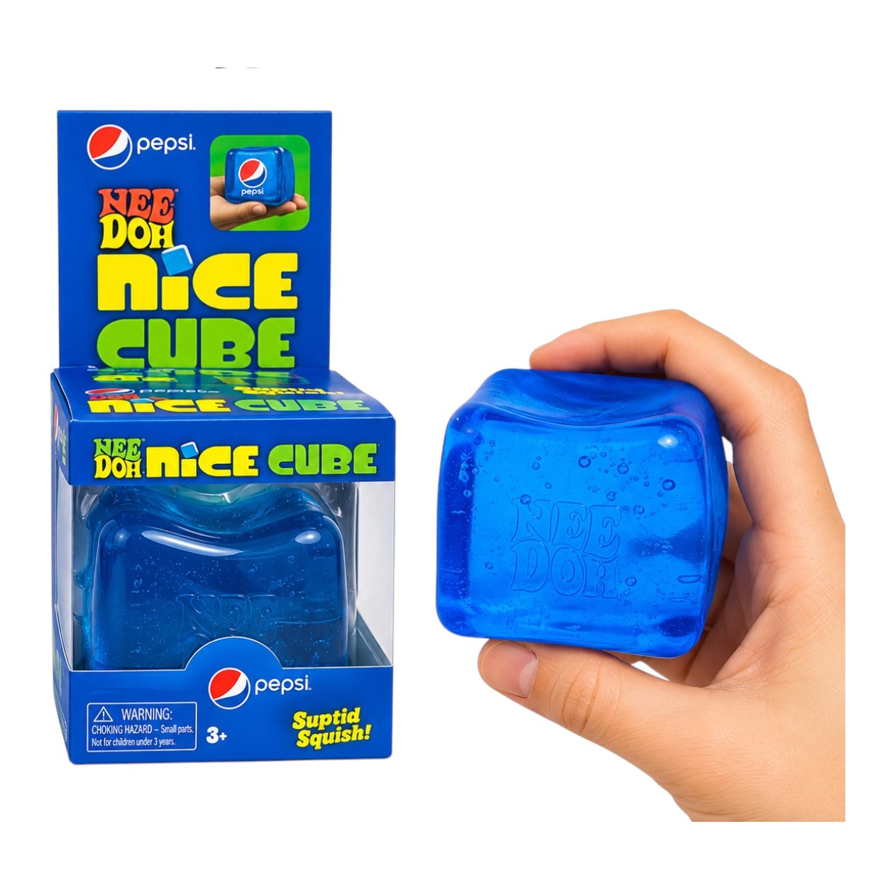 Pepsi Nee Doh Nice Cube | Super Solid Squish Sensory Stress Relief Toy | Premium Gel Squishy Cube