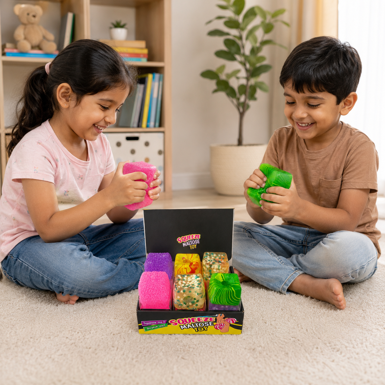 Squeeze Maltose Ball Stretch Me Squishy Toy | Soft Sensory Stress Relief Squeeze Ball | Stretchable Fidget Toy | Assorted Design | Cute Collectible Surprise Design | Random 1 Piece