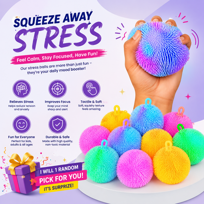 Stress Ball Sensory Fidget Toy – Throw It, Catch It, Stress It, Hug It | Soft Spiky Squishy Ball for Kids & Adults | Stress Relief, Anxiety Relief, Sensory Play & Hand Exercise | Random 1 Pick