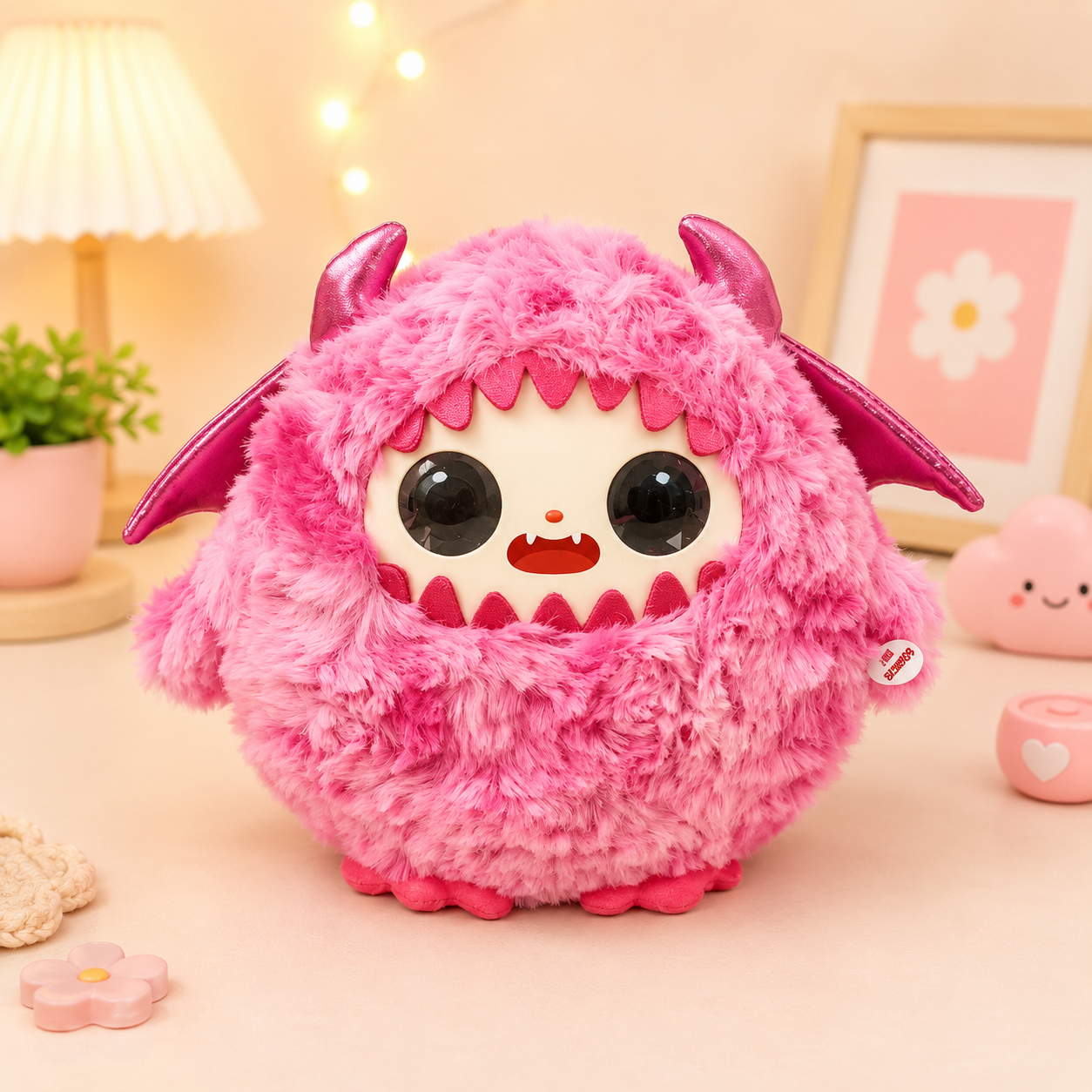 Monster Ledodo AI Interactive Plush Toy | Smart Talking Companion with LED Eyes | App-Controlled AI Plush | Pink Monster