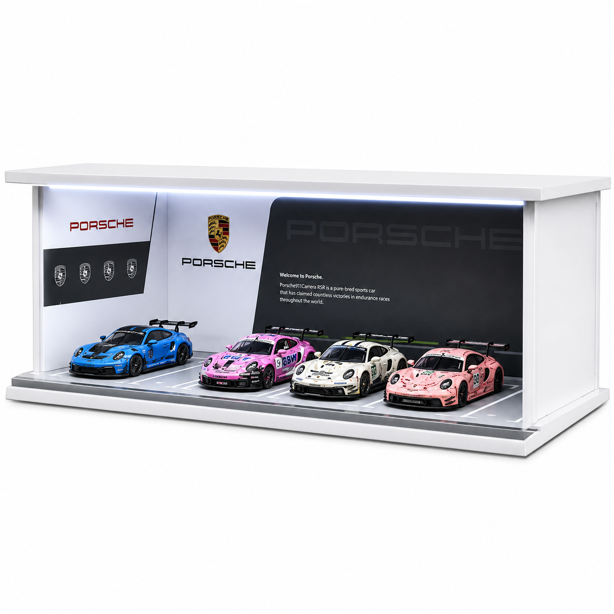 M-Cool Porsche Delivery Parking Lot Garage Diorama 1:64 Scale | Premium Display Garage for Diecast Model Cars | Collectible Showcase