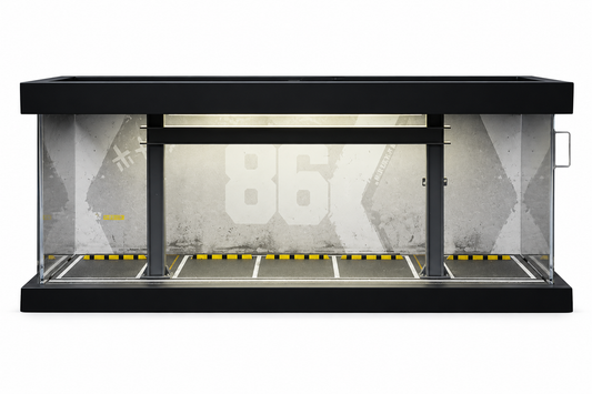 Premium 1:64 Scale LED Garage Display Case with Acrylic Dust Cover | 5-Car Diecast Display Diorama