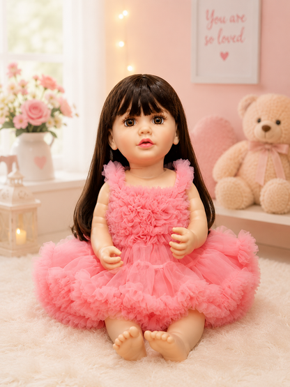 Interactive Baby Girl Doll with Remote Control, Story Book, Shoes & Sound Features | Pink Dress