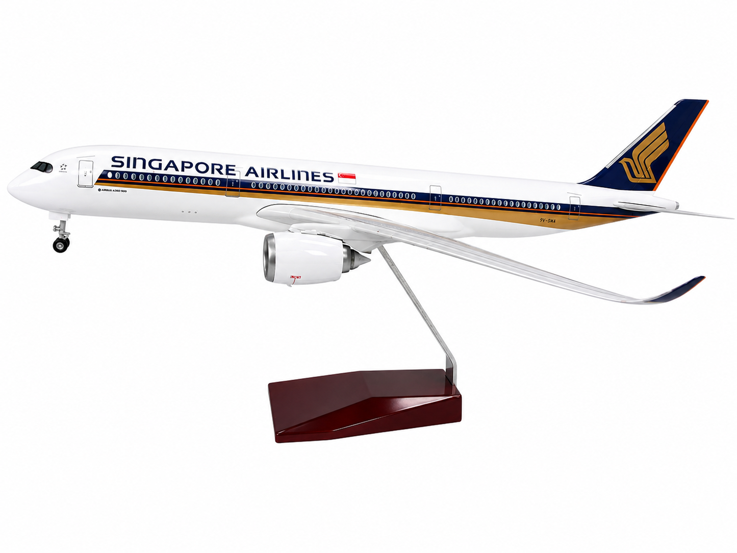 Singapore Airlines Airbus A350 1:142 Scale Aeroplane Display Model with LED Light | Premium Aircraft Replica with Display Stand