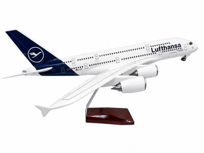 Lufthansa Airbus A380 1:160 Scale Diecast Aeroplane Display Model with LED Light | Premium Aircraft Replica with Display Stand
