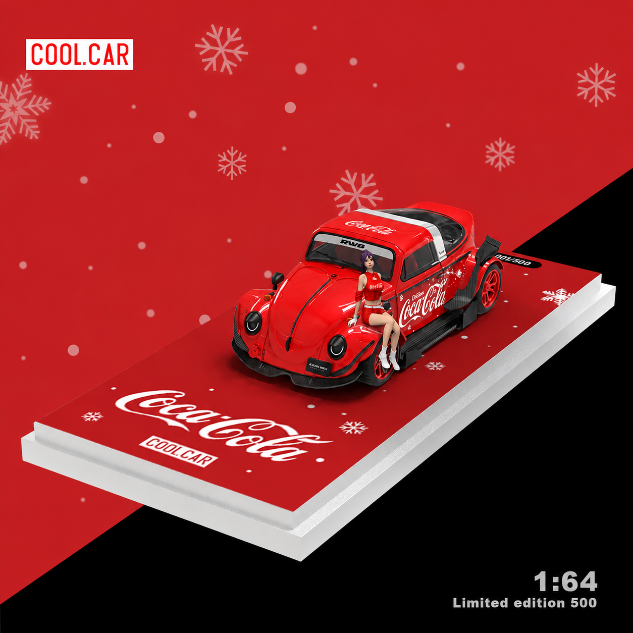 Cool Car 1:64 Beatles Christmas Coca-Cola Limited Edition Diecast Model Car with Figure