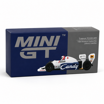 Mini GT 1:64 Toleman TG184 #20 1984 Monaco Grand Prix Johnny Cecotto Diecast Model Car