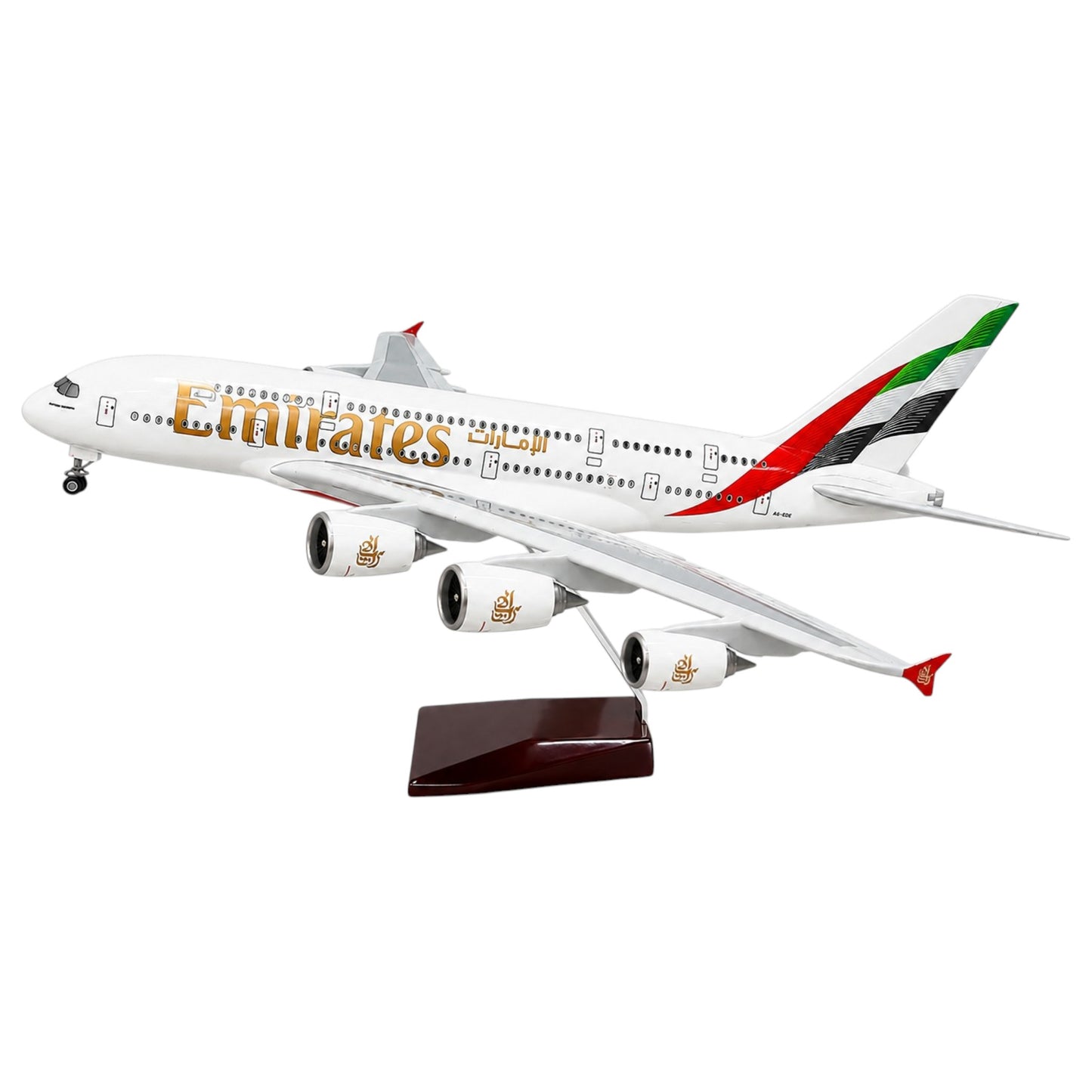 Airbus A380 UAE Emirates 1:160 Scale Diecast Aeroplane Display Model with LED Light | Premium Aircraft Replica with Display Stand