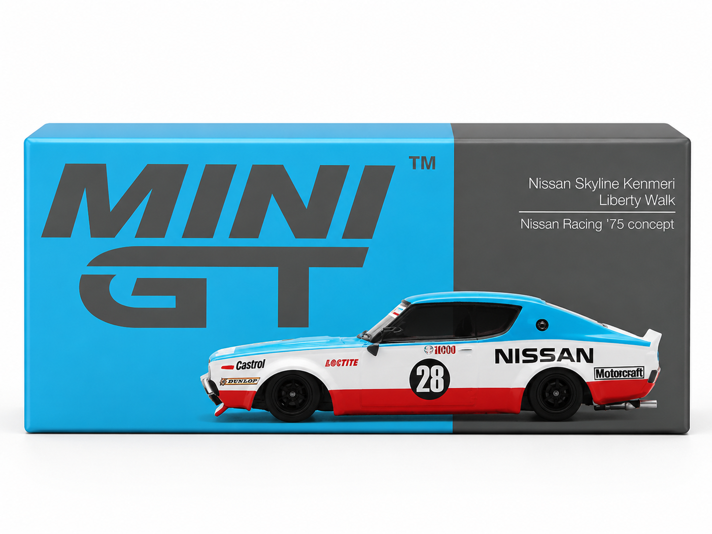 Mini GT 1:64 Nissan Skyline Kenmeri Liberty Walk Nissan Racing '75 Concept Diecast Model Car