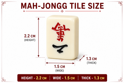 Premium Mah-Jongg Set with 144 Tiles, 2 Dice, 2 Pushers/Racks & Carry Case | Traditional Chinese Mahjong Game for 4 Players