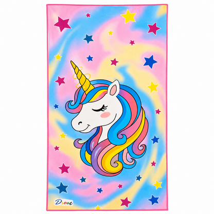Unicorn Quick Dry Beach Towel 54 x 28 Inch | Super Soft & Absorbent Microfiber Towel for Kids, Beach, Pool, Gym & Travel