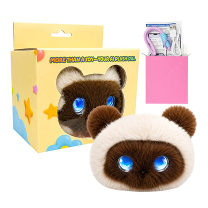 AI Dazi Interactive AI Plush Cute Kitten | Smart AI Table Companion with Animated LED Display Eyes | Rechargeable Plush Toy | Intelligent AI Pet for Kids & Adults
