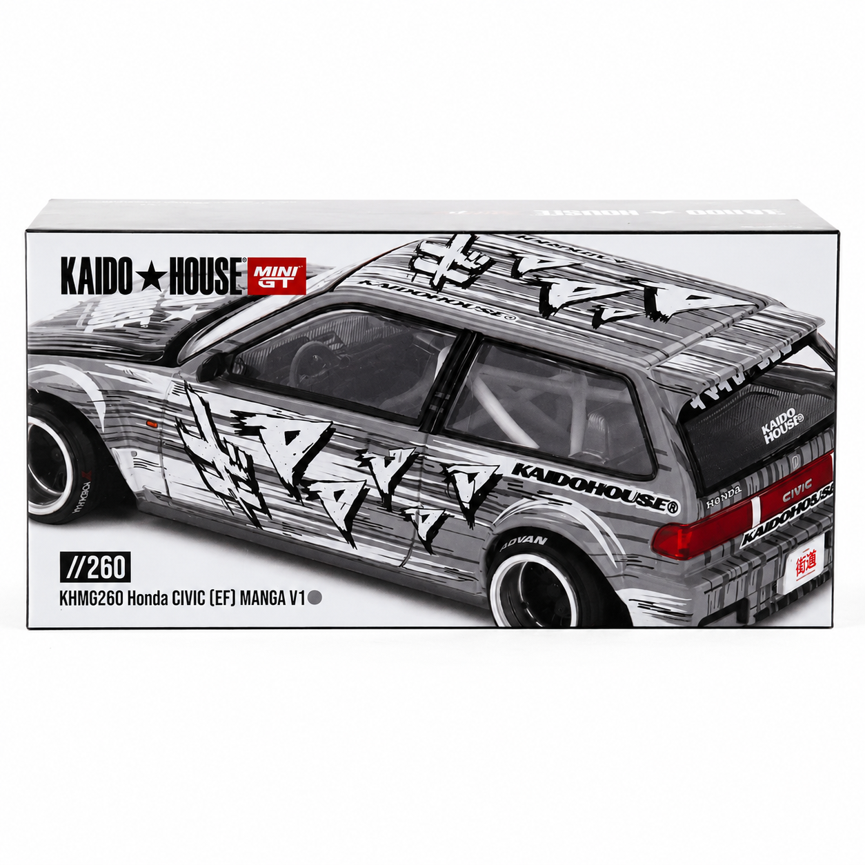 Kaido House Mini GT KHMG260 Honda Civic (EF) Manga V1 1:64 Diecast Model Car