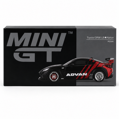Mini GT 1:64 Toyota GR86 LB★Nation Advan Diecast Model Car