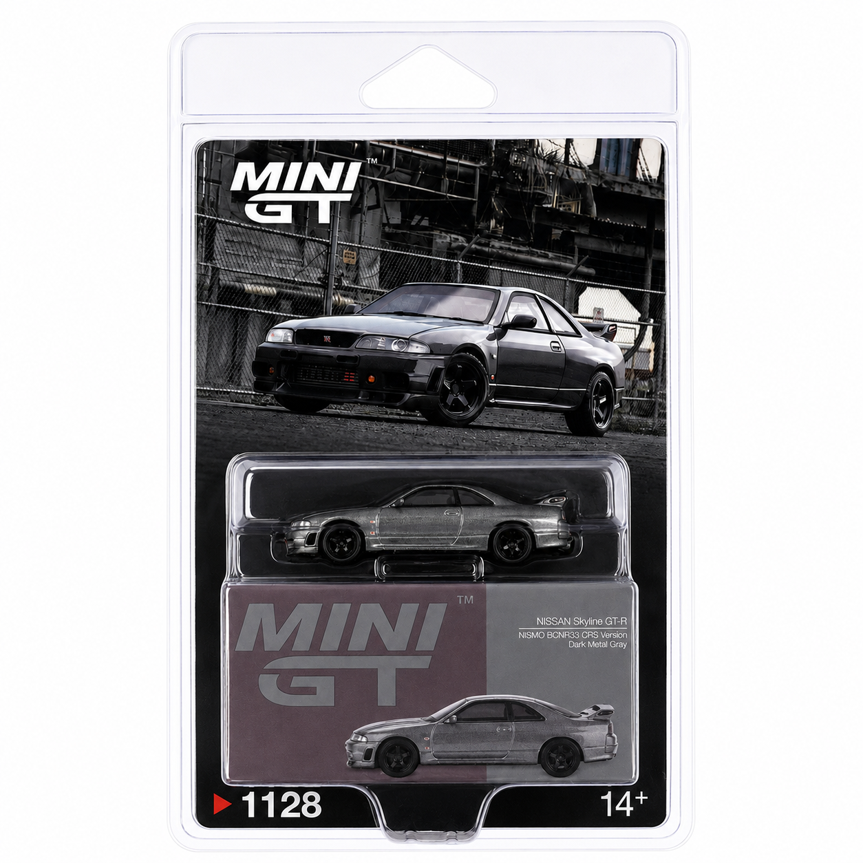 MINI GT 1:64 (Blister Pack) Nissan Skyline GT-R NISMO BCNR33 CRS Version Dark Metal Gray